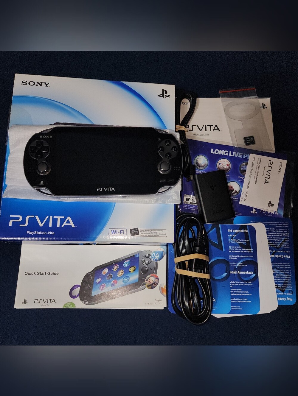 CIB Sony PS Vita PCH-1001 Crystal Black OLED WiFi Model - PLUS BONUS 4GB MEMORY